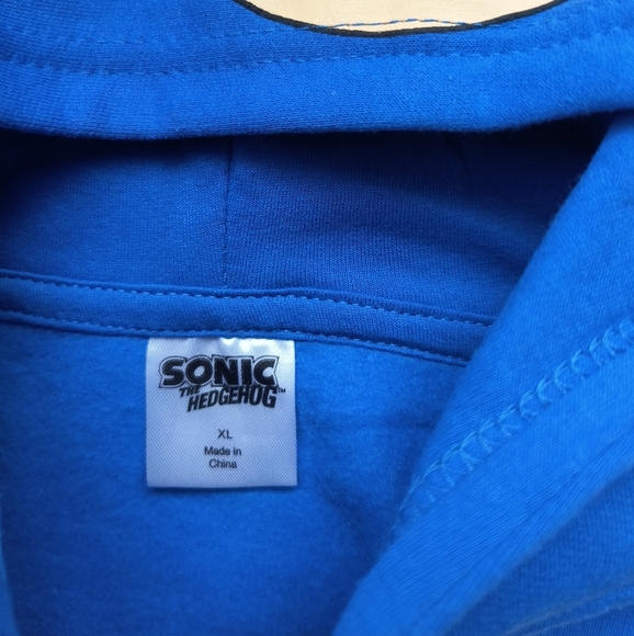 Sonic The Hedgehog Big Kids Zip Up Sweatshirt Jacket Costume With Mask Hood XL - Picture 6 of 9